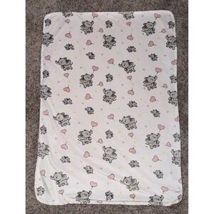 DaysU Minky Baby Blanket Double -Sided Pink/White Dotted Backing